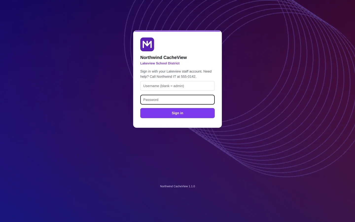 Branded sign-in page with a custom background, logo and help message
